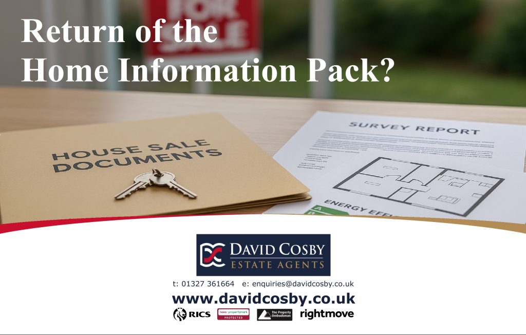 House sale documents and survey report illustrating article on reintroducing the Home Information Pack (HIP) by David Cosby Estate Agents.